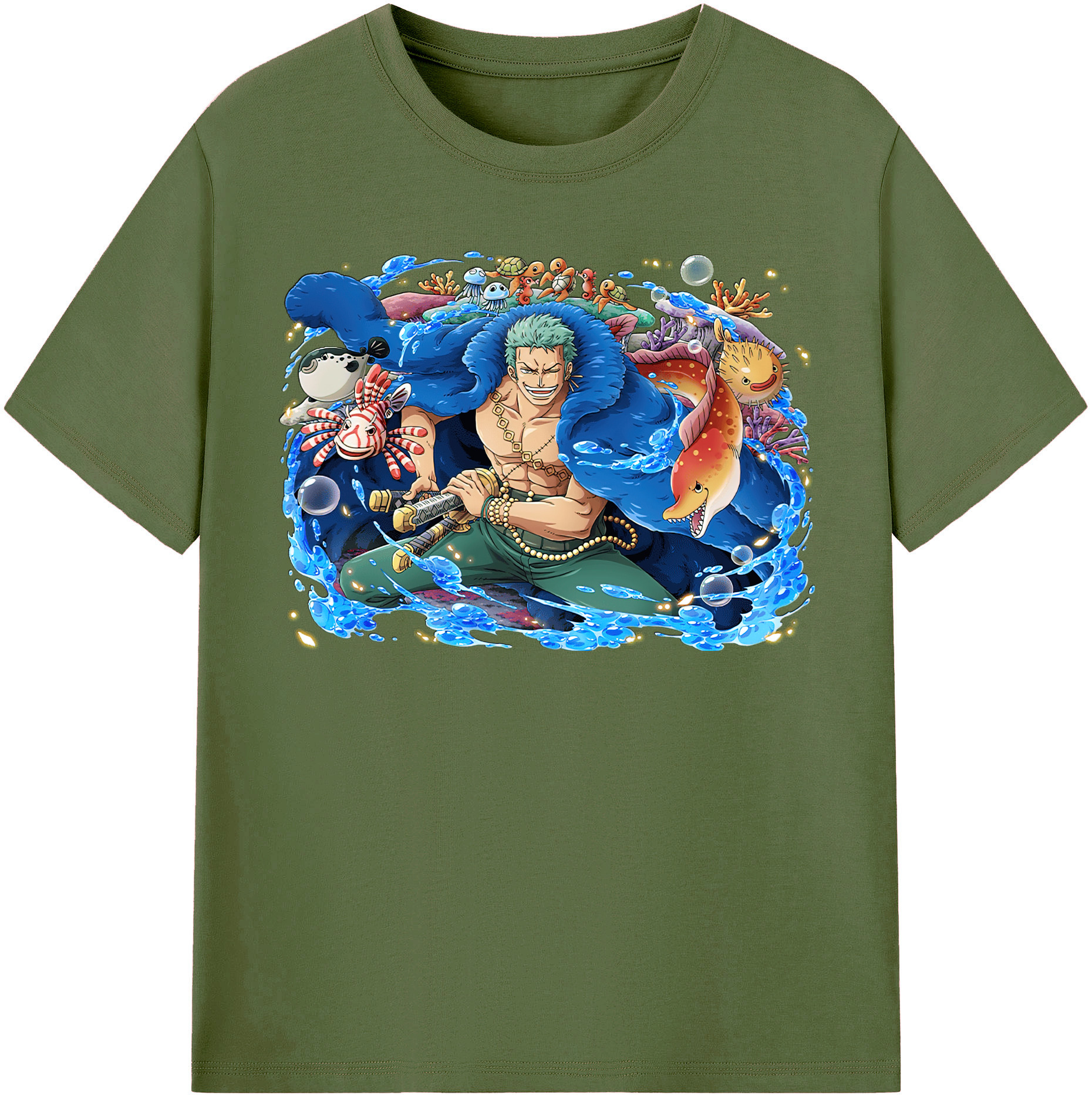 （画像用） ワンピース ロロノア・ゾロ ONE PIECE Roronoa Zoro 綿100％半袖Tシャツ（フロントプリント）